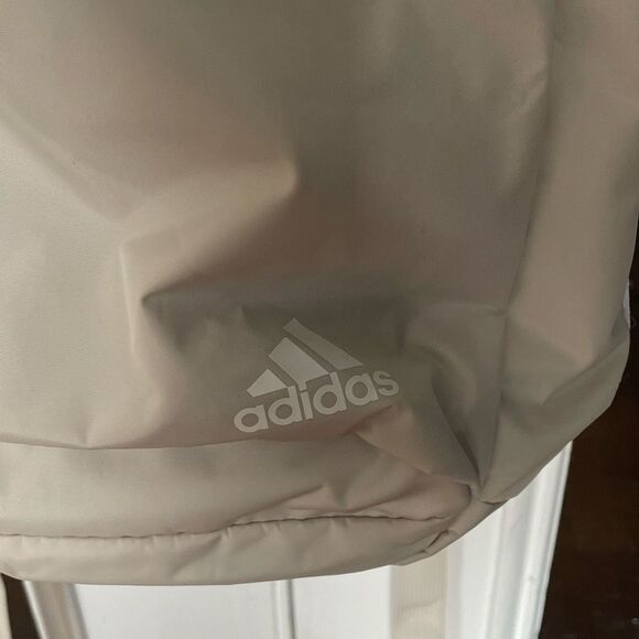 Unisex adidas Essentials 2 Alumina Backpack book bag beige & white preowned - Picture 2 of 16